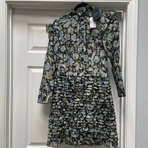 Robert Rodriguez silk/cotton L/S mini dress.